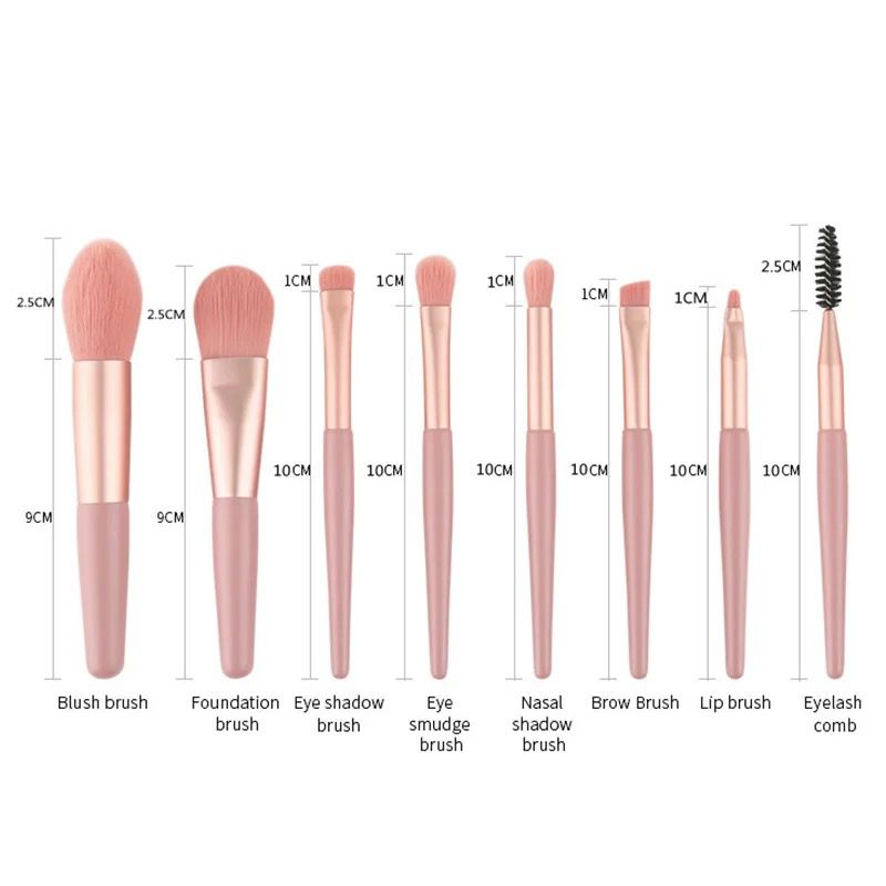 8 Pieces Mini Travel Makeup Brushes